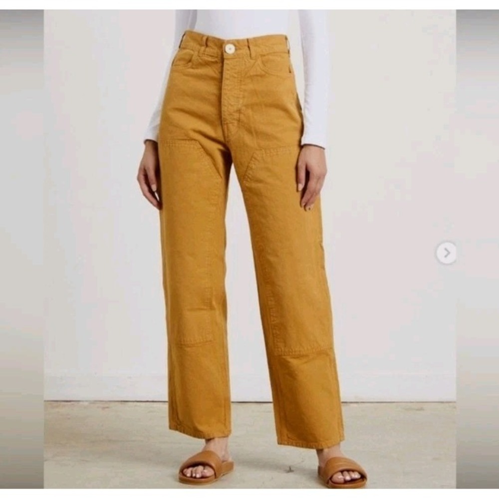 Jesse Kamm Handy Pants  Size 6 Tobacco Cotton Canvas Straight Leg